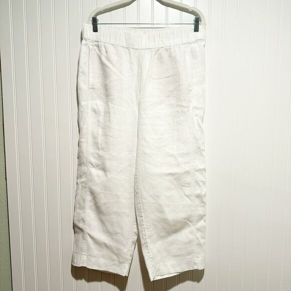 J. Jill Pants - J Jill Pure Jill White Linen Pants Pull On Size Medium